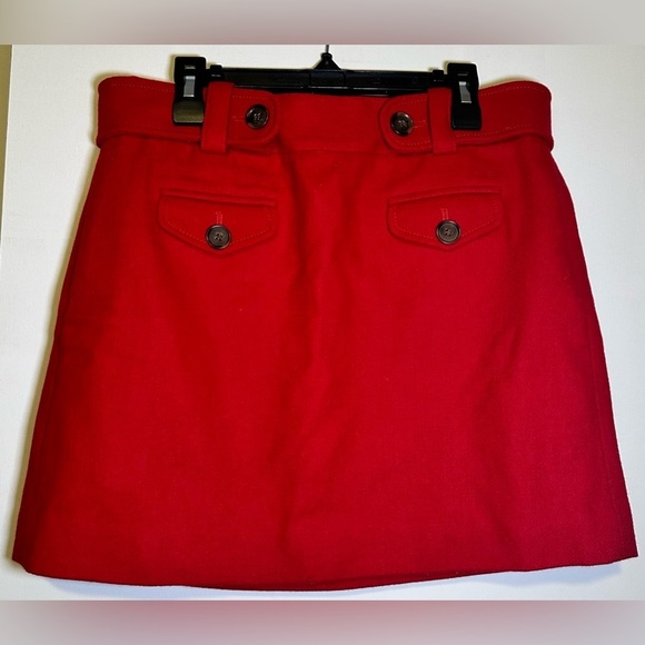 J. Crew Dresses & Skirts - J Crew red wool mini skirt size 2